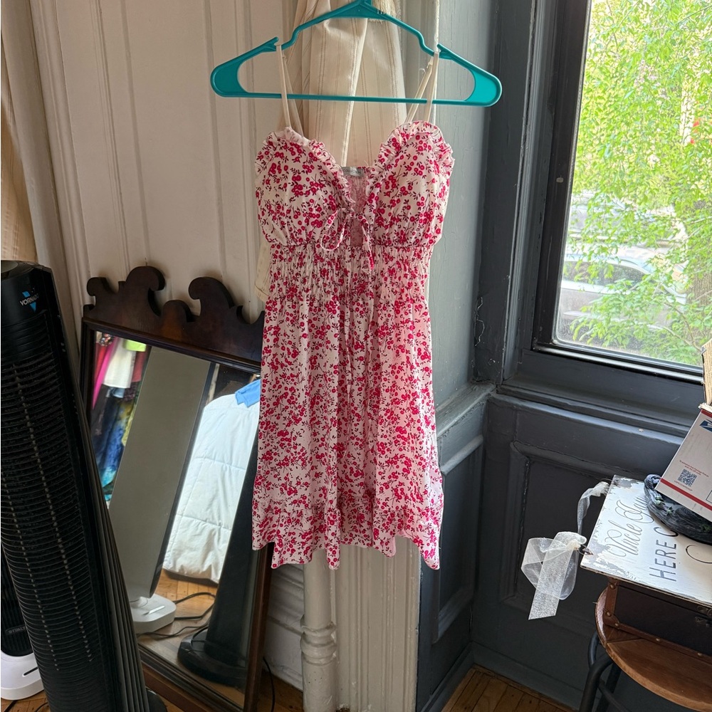 Floral Pink and White Sundress
